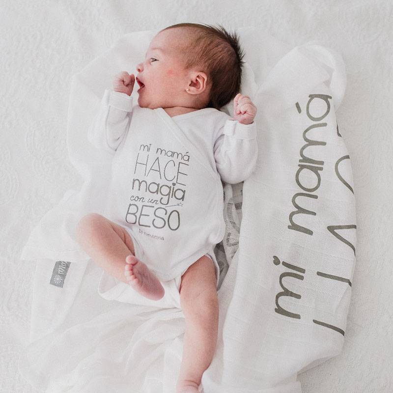 Body recién nacido con frases, bodies de algodón bebés Mimuselina