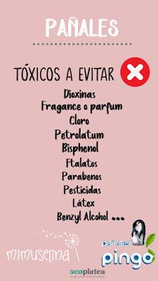 Lista de elementos tóxicos que no deberían llevar los pañales, blog mimuselina